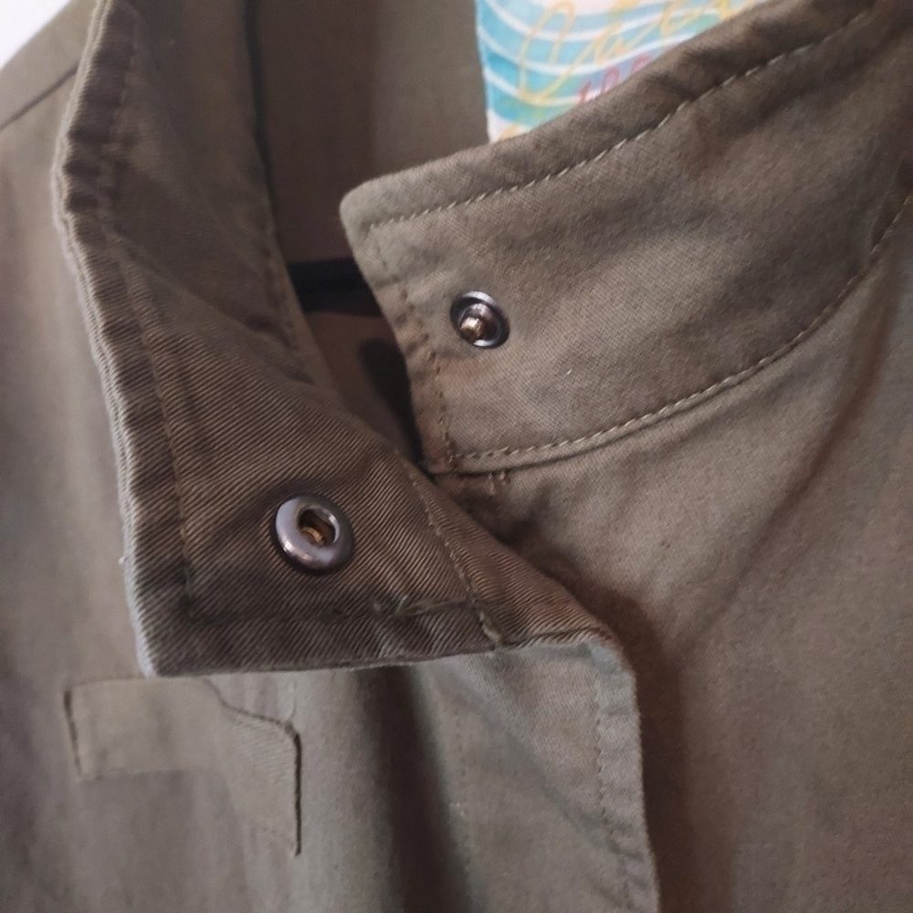 CALI 1850 Military Zara fatigue olive green oversize pearl detail jacket… - Picture 10 of 15